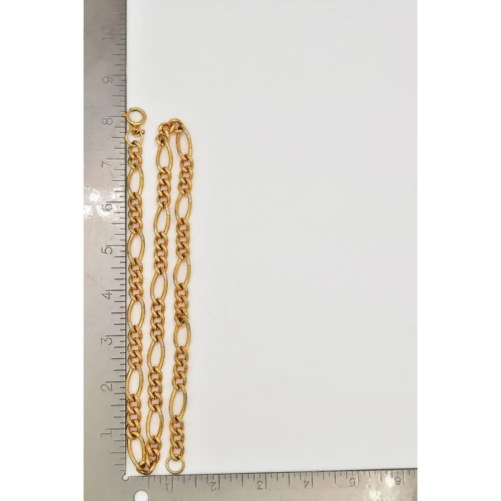 Erwin Pearl Vintage Chain Necklace Linked Chunky Shiny Gold Thick Signed BinA17